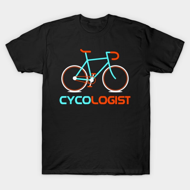 Cycologist Cycling Bicycle Cyclist Road Bike Triathlon Color T-Shirt by little.tunny